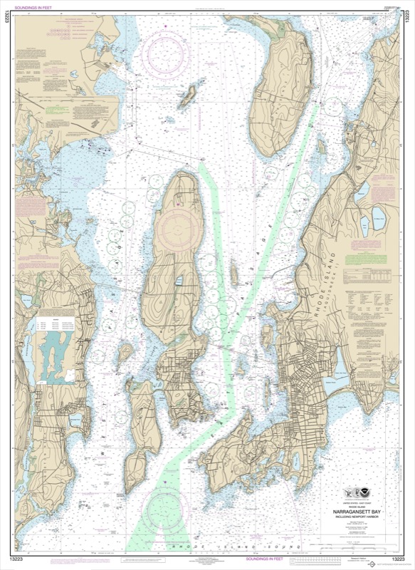 Newport Harbor/Narragansett (this is a closer view of Newport, not the Narragansett Bay) - <i>Chart #13223</i>