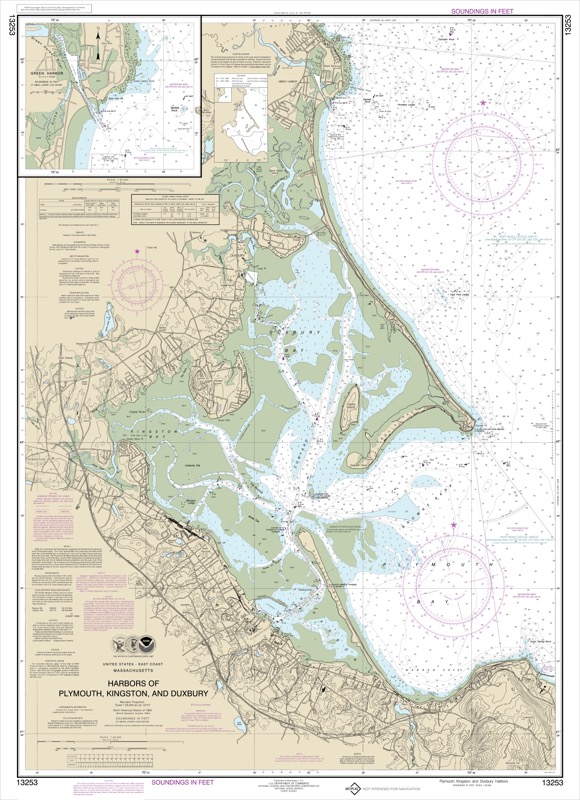 Plymouth, Kingston, and Du,bury Harbors - <i>Chart #13253</i>