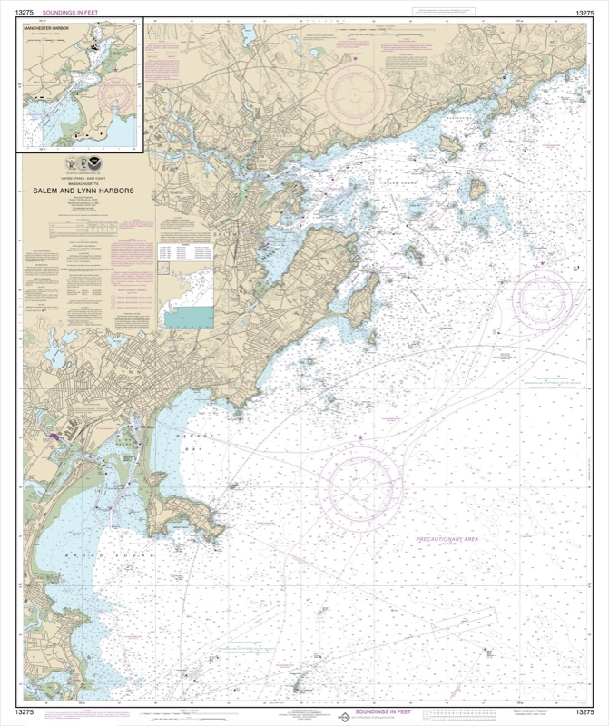 Salem, Lynn, and Swampscott Harbors, Manchester Harbor - <i>Chart #13275</i>
