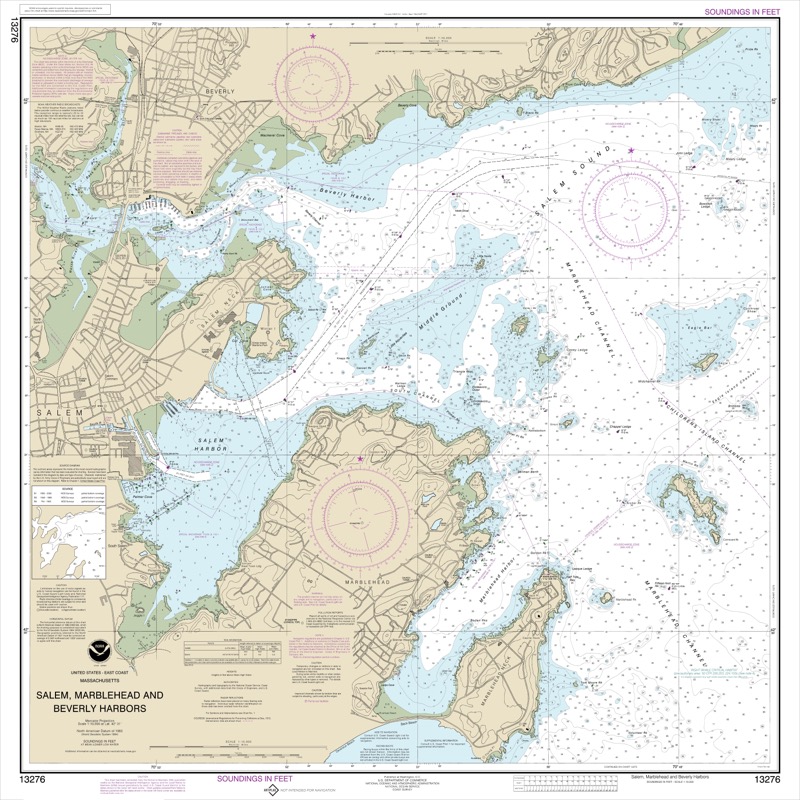 Salem, Marblehead, and Beverly Harbors - <i>Chart #13276</i>
