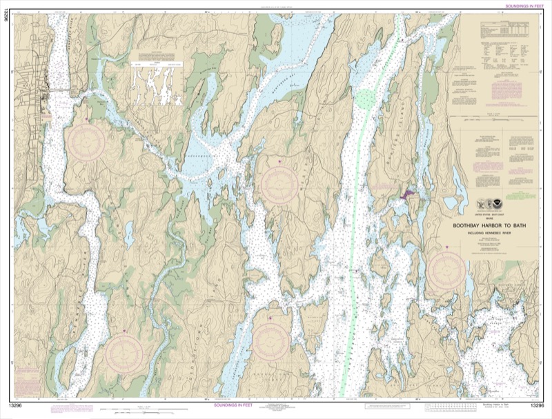 Boothbay Harbor to Bath, including Kennebec River - <i>Chart #13296</i>