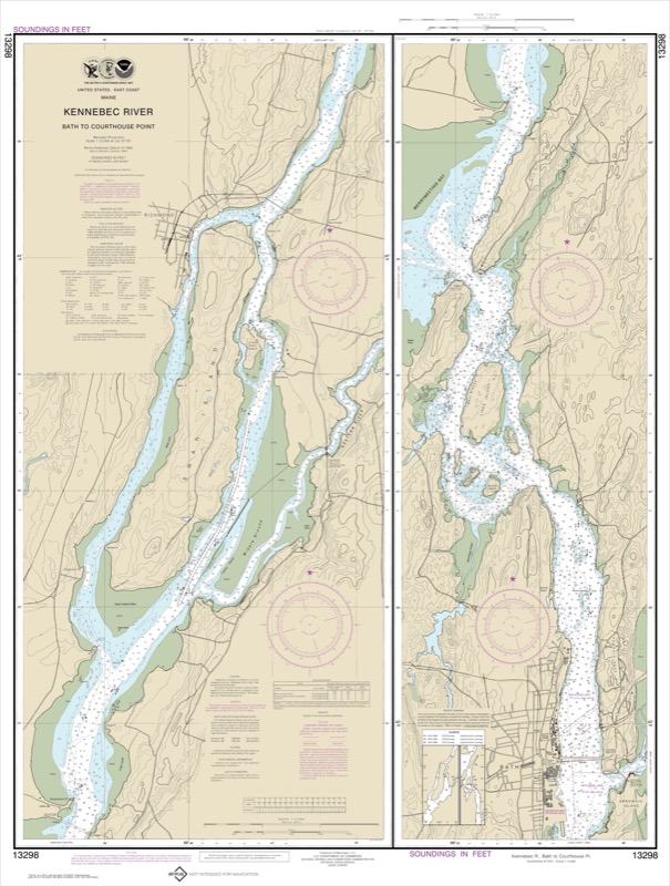 Kennebec River Bath to Courthouse Point - <i>Chart #13298</i>