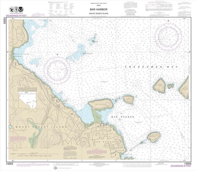 Bar Harbor Mount Desert Island - <i>Chart #13323</i>