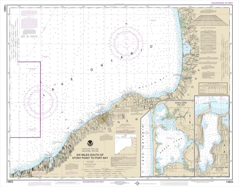 Six Miles South of Stony Point to Port Bay, North Pond, Little Sodus Bay - <i>Chart #14803</i>