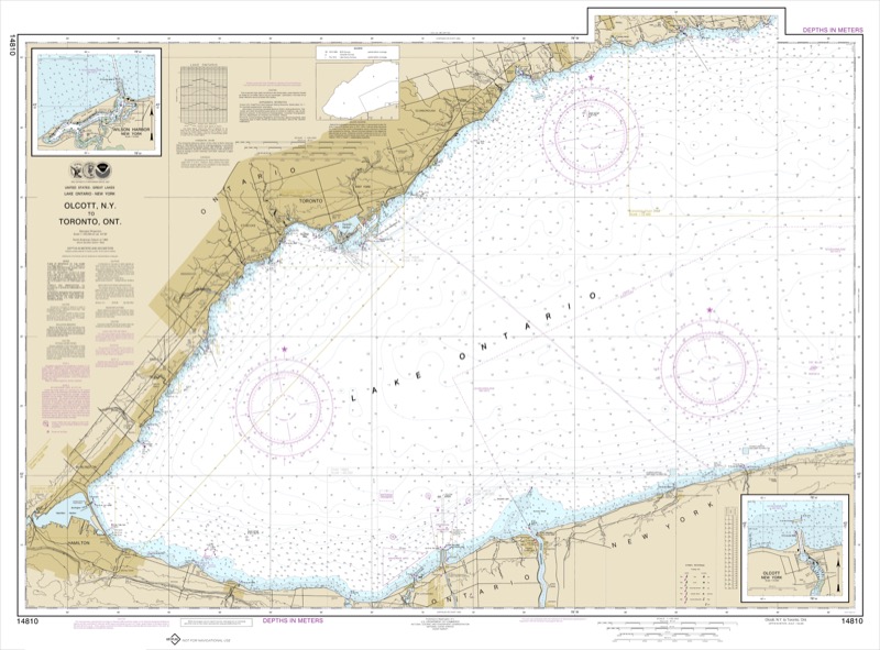 Olcott Harbor to Toronto (Metric), Olcott and Wilson Harbors - <i>Chart #14810</i>