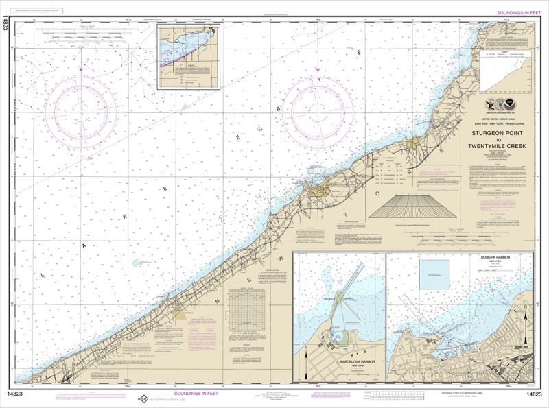 Sturgeon Point to Twentymile Creek, Dunkirk Harbor, Barcelona Harbor - <i>Chart #14823</i>