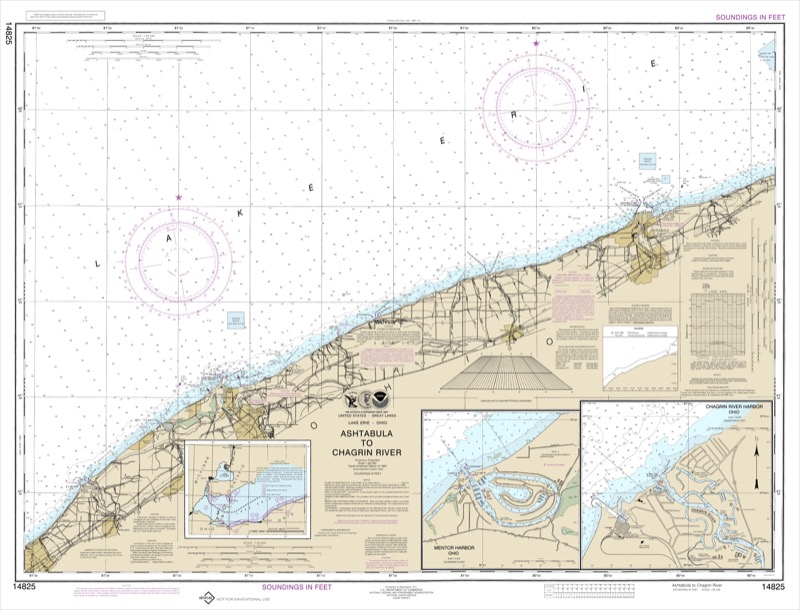 Ashtabula to Chagrin River, Mentor Harbor, Chagrin River - <i>Chart #14825</i>