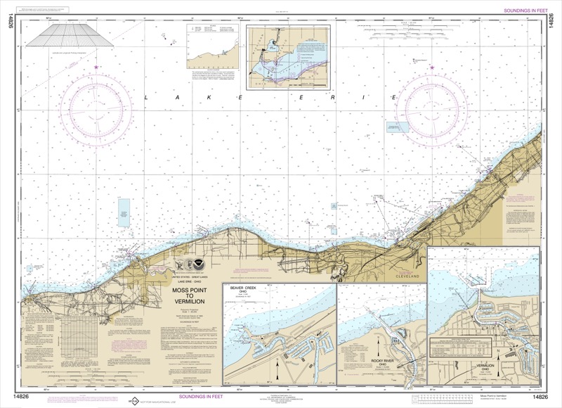 Moss Point to Vermilion, Beaver Creek, Vermilion Harbor, Rocky River - <i>Chart #14826</i>