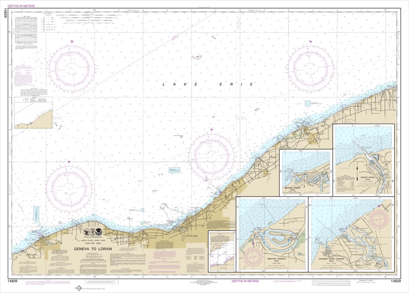 Geneva to Lorain (Metric), Beaver Creek, Rocky River, Mentor Harbor, Chagrin River - <i>Chart #14829</i>
