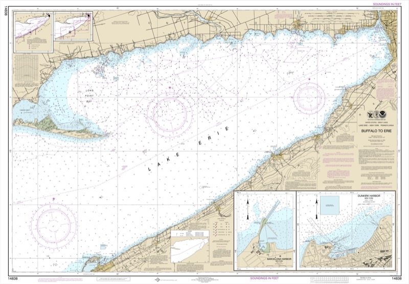 Buffalo to Erie, Dunkirk, Barcelone Harbor - <i>Chart #14838</i>