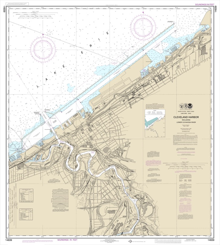 Cleveland Harbor, including Lower Cuyahoga River - <i>Chart #14839</i>