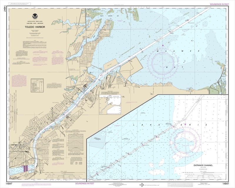 Toledo Harbor, Entrance Channel to Harbor - <i>Chart #14847</i>