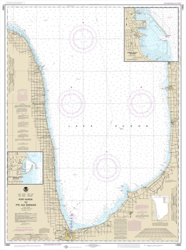 Port Huron to Pte aux Barques, Port Sanilac, Harbor Beach - <i>Chart #14862</i>