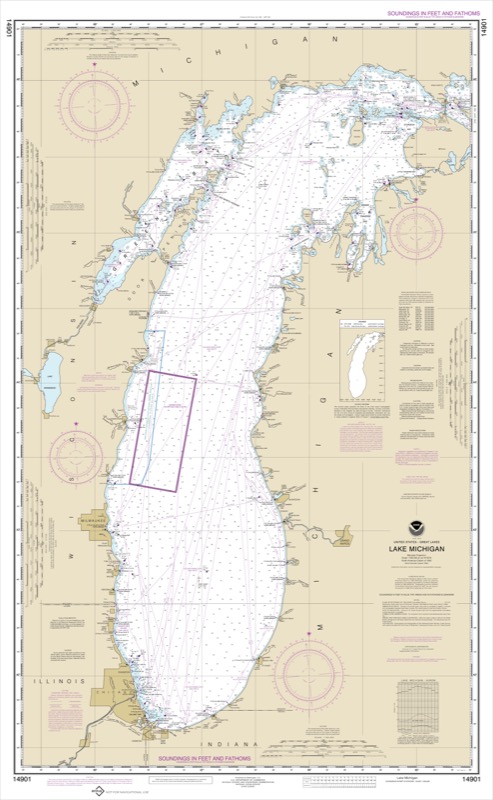 Lake Michigan (Mercator Projection) - <i>Chart #14901</i>