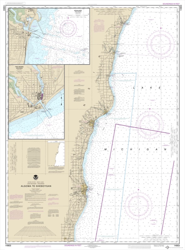 Algoma to Sheboygan, Kewaunee, Two Rivers - <i>Chart #14903</i>
