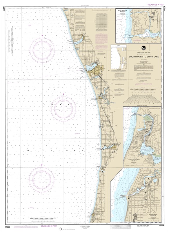 South Haven to Stony Lake, South Haven, Port Sheldon, Saugatuck Harbor - <i>Chart #14906</i>