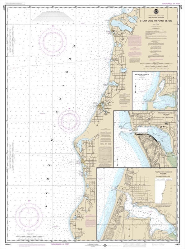 Stony Lake to Point Bestie, Pentwater, Arcadia, Frankfort - <i>Chart #14907</i>