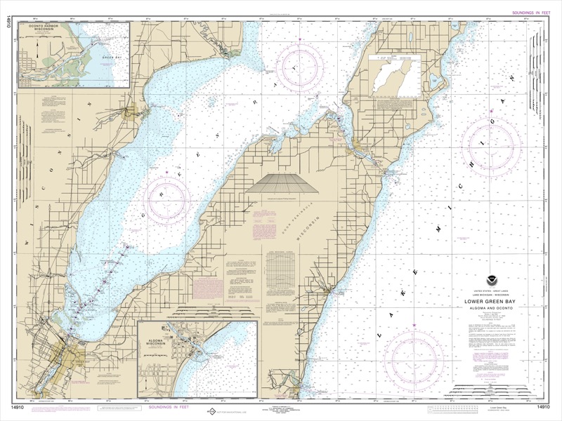 Lower Green Bay, Oconto Harbor, Algoma - <i>Chart #14910</i>