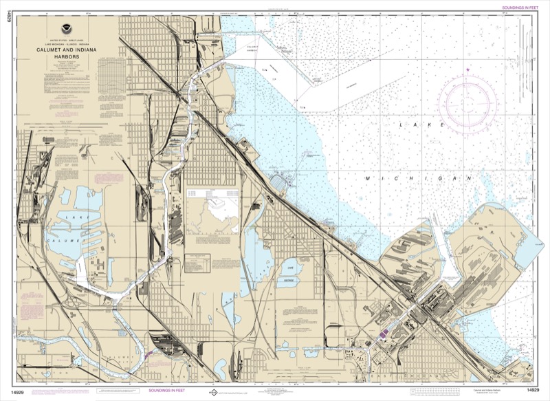 Calumet, Indiana, and Buffingtno Harbors, Lake Calumet - <i>Chart #14929</i>