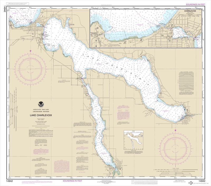 Lake Charlevoix, Charlevoix, South Point to Round Lake - <i>Chart #14942</i>