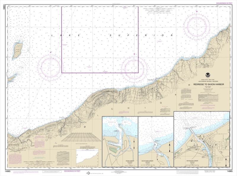 Redridge to Saxon Harbor, Ontonagon Harbor, Black River Harbor, Saxon Harbor - <i>Chart #14965</i>