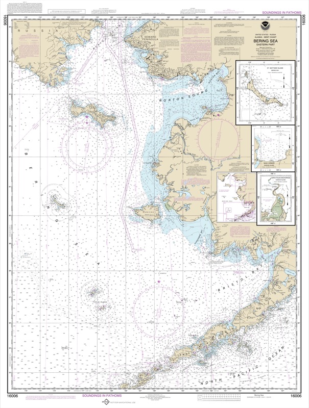 Bering Sea - Eastern Part, St. Matthew Island, Bering Sea, Cape Etolin, Anchorage, Nunivak Island - <i>Chart #16006</i>