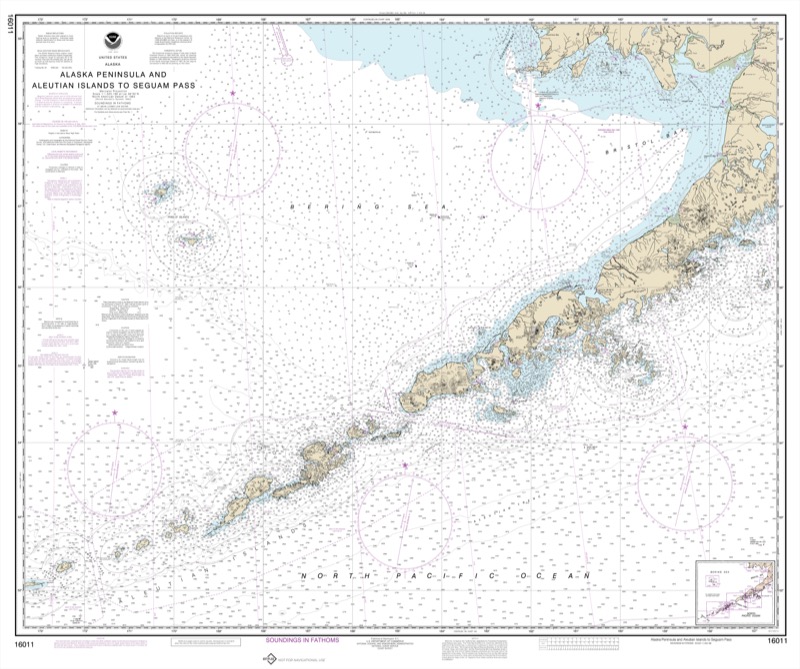 Alaska Peninsula and Aleutian Islands to Seguam Pass - <i>Chart #16011</i>