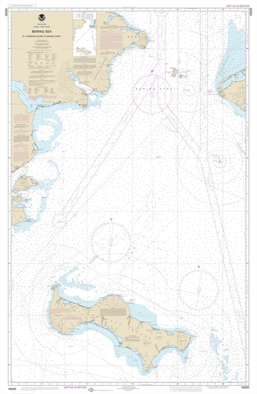 Bering Sea Strait Lawrence Island to Bering Strait - <i>Chart #16220</i>