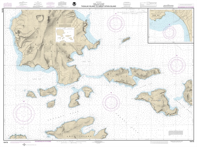 Tagalak Island to Great Sitkin Island, Sand Bay-Northeast Cove - <i>Chart #16478</i>
