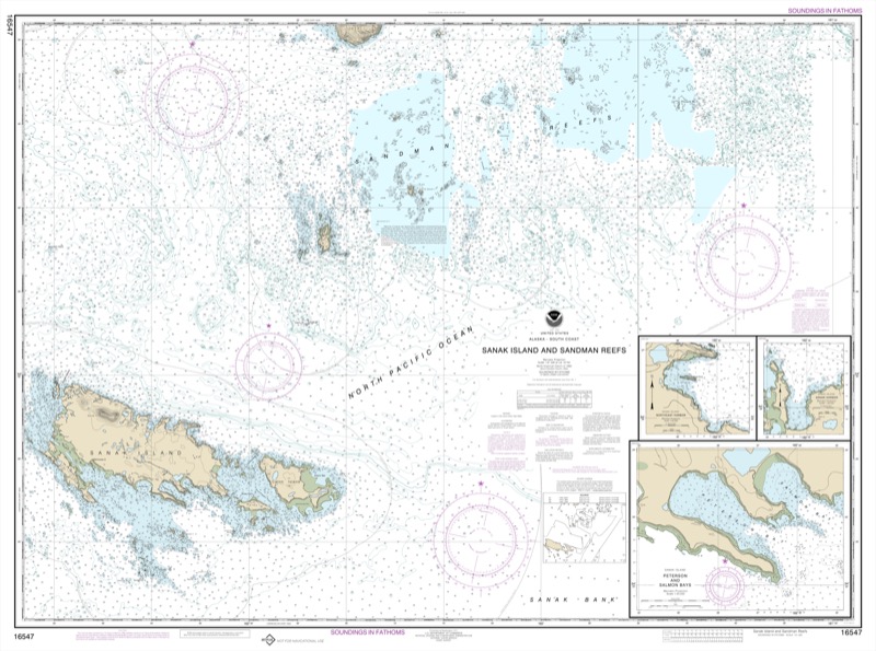 Sanak Island and Sandman Reefs, Northeast Harbor, Peerson and Salmon Bays, Sanak Harbor - <i>Chart #16547</i>