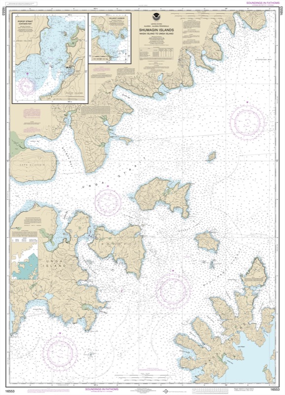 Shumagin Islands, Nagai Island to Unga Island, Delarof Harbor, Popof Strait Northern Part - <i>Chart #16553</i>