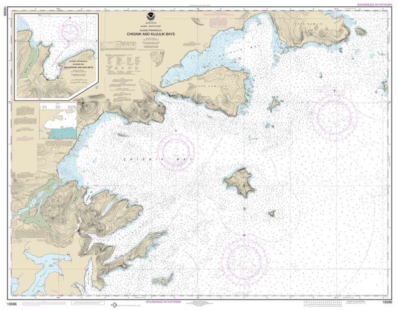 Chignik and Kujulik Bays, Alaska Pen. Anchorage and Mud Bays, Chignik Bay - <i>Chart #16566</i>
