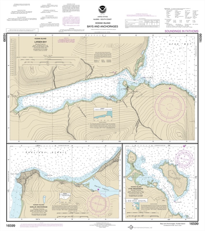Bays and Anchorages, Kodiak Island Karluk Anchorage - <i>Chart #16599</i>