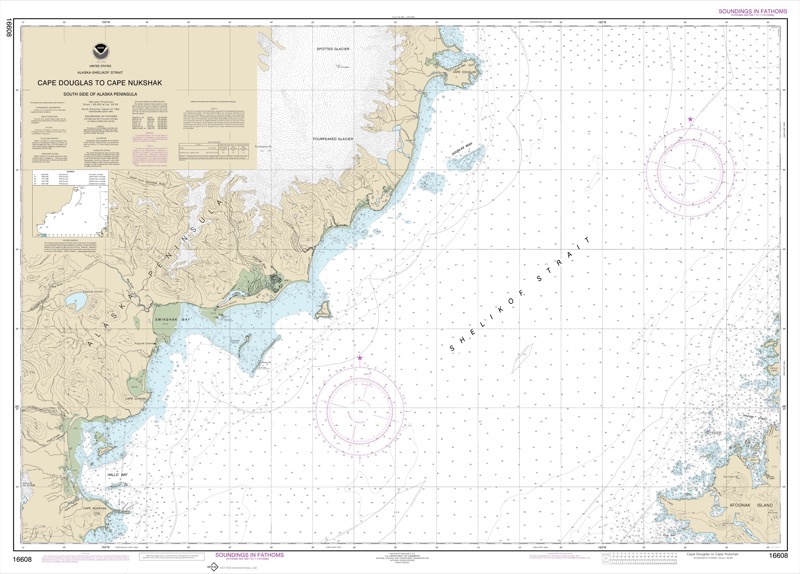 Shelikof Strait-Cape Douglas to Cape Nukshak - <i>Chart #16608</i>