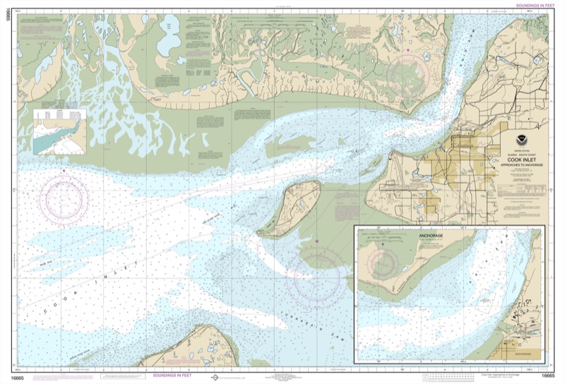 Cook Inlet, Approaches to Anchorage, Anchorage - <i>Chart #16665</i>