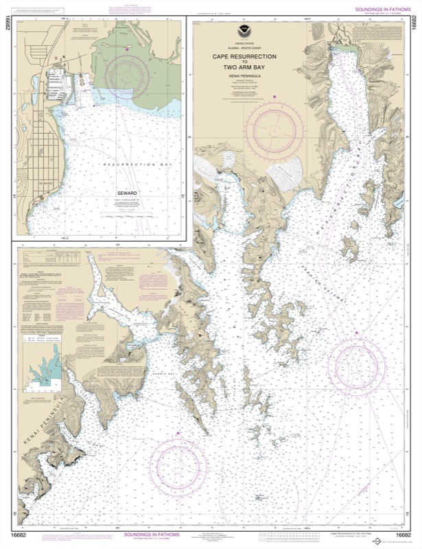 Cape Resurrection to Two Arm Bay, Seward - <i>Chart #16682</i>
