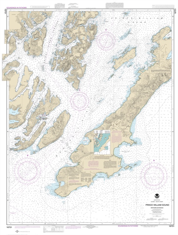Prince William Sound Western Entrance - <i>Chart #16701</i>