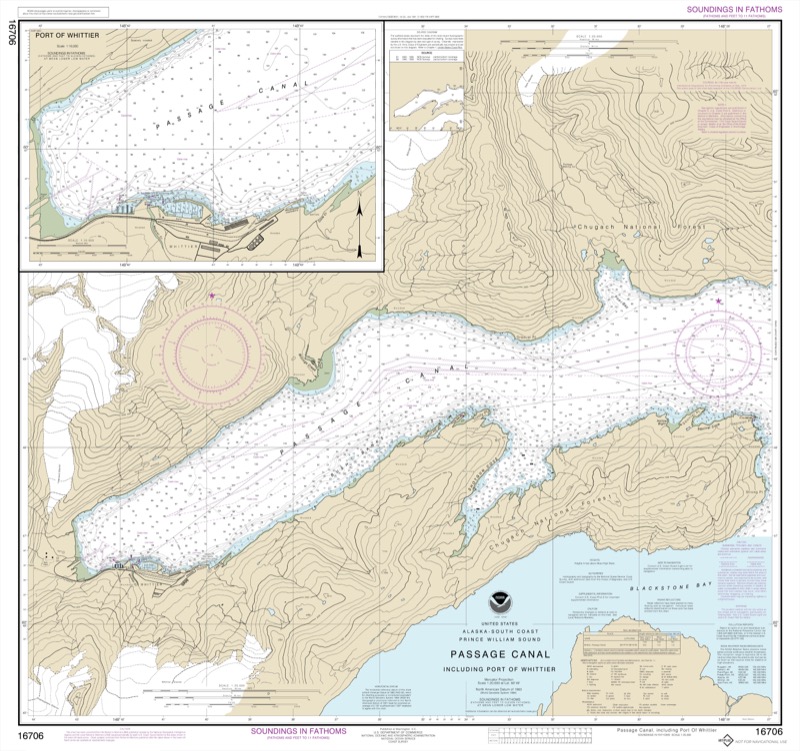 Passage Canal Including Port of Whittier - <i>Chart #16706</i>