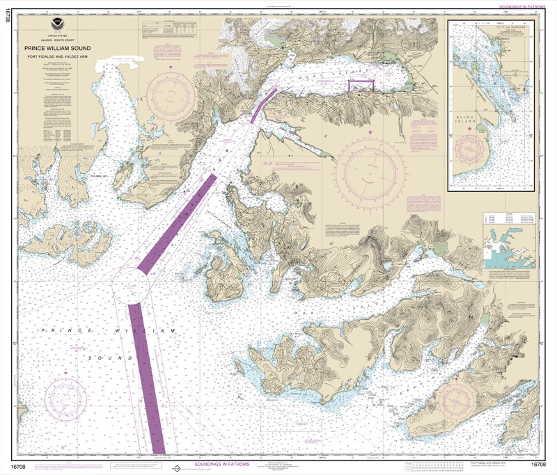 Prince William Sound, Port Fidalgo and Valdez Arm, Tatilek Narrows - <i>Chart #16708</i>