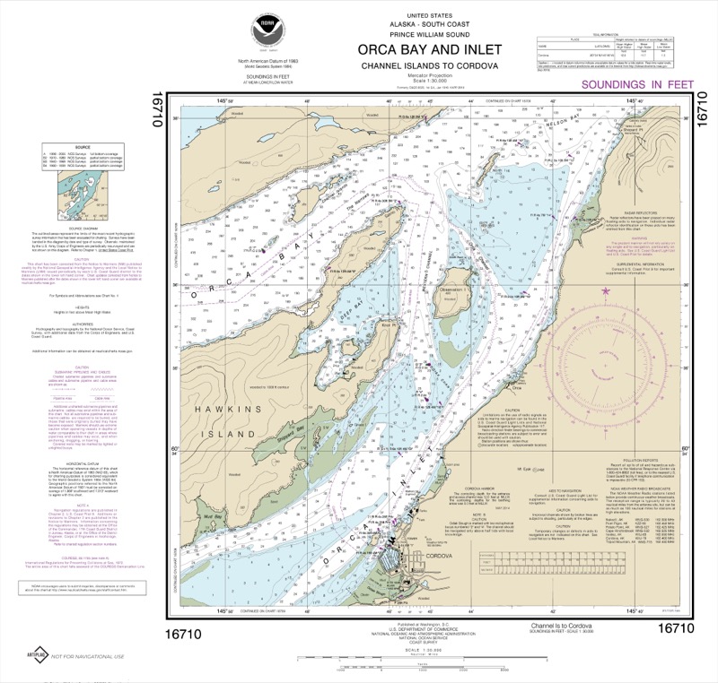 Orca B. And In. Channels Island to Cordova - <i>Chart #16710</i>