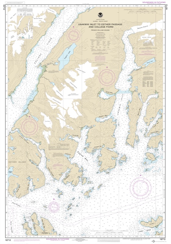 Unakwik Inlet to Esther Passage and College Fiord - <i>Chart #16712</i>