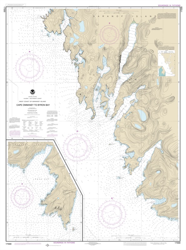 West Coast of Baranof Island Cape Ommaney to Byron Bay - <i>Chart #17330</i>