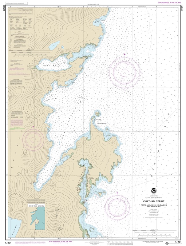 Chatham Strait Ports Alexander, ConClusion and Armstrong - <i>Chart #17331</i>