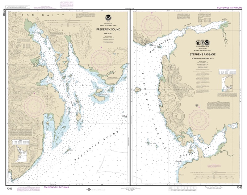Pybus Bay, Frederich Sound, Hobart and Windham Bays, Stephens Passage - <i>Chart #17363</i>