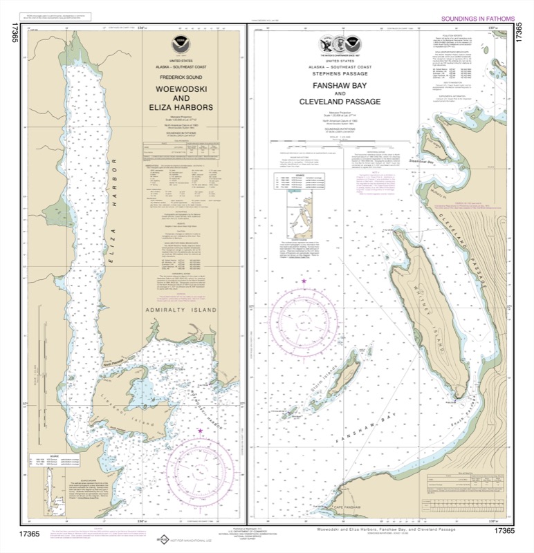 Woewodski and Eliza Harbors, Fanshaw Bay and Cleveland Passage - <i>Chart #17365</i>