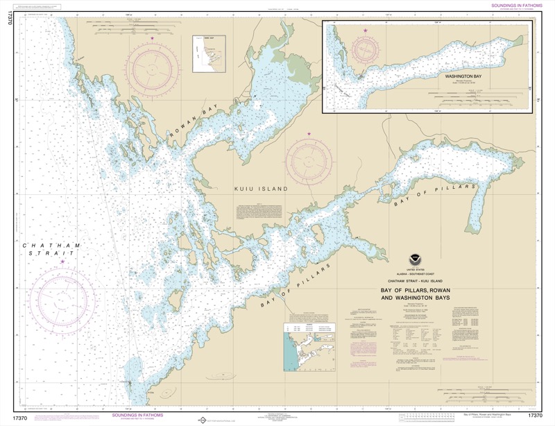 Bay of Pillars and Rowan Bay, Chatham Strait, Washington Bay - <i>Chart #17370</i>