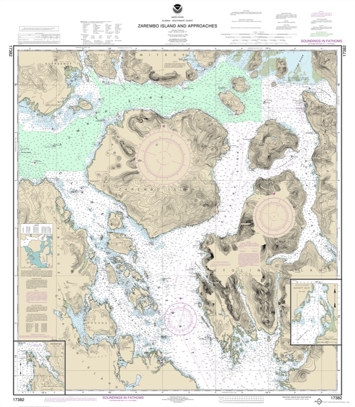 Zarembo Island and Approaches, Burnett Inlet, Etolin Island, Steamer Bay - <i>Chart #17382</i>