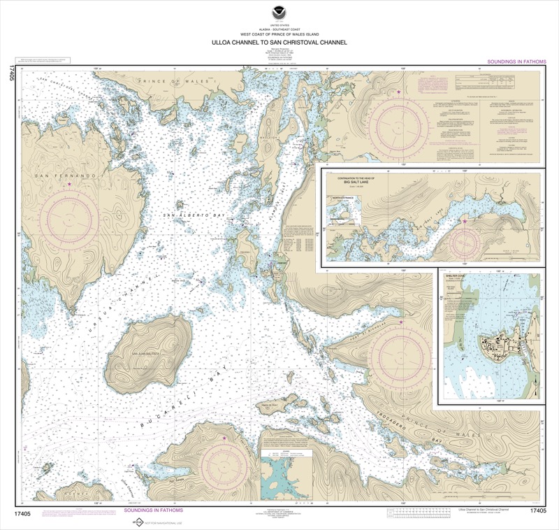 Ulloa Channel to San Christoval Channel, Northern Entrance, Big Salt Lake, Shelter Cove, Craig - <i>Chart #17405</i>
