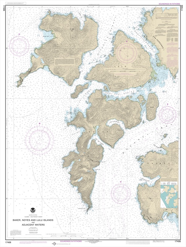Baker, Noyes, and Lulu Islands and adjacent water - <i>Chart #17406</i>