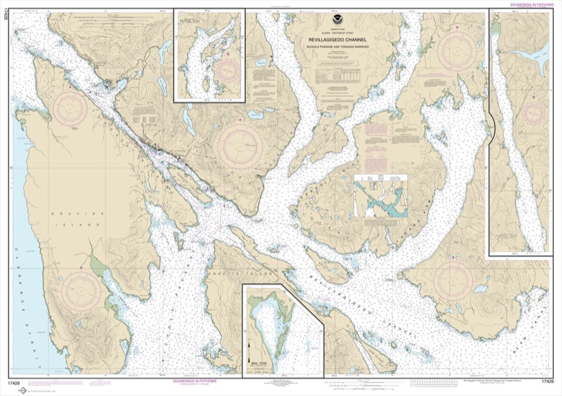 Revillagigedo Channel, Nichols Passage and Tongass Narrows, Seal Cove, Ward Cove - <i>Chart #17428</i>